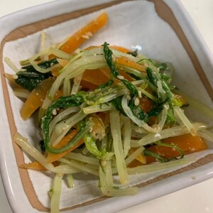 お弁当取り分けレシピ☆にんじんと水菜のごま和え